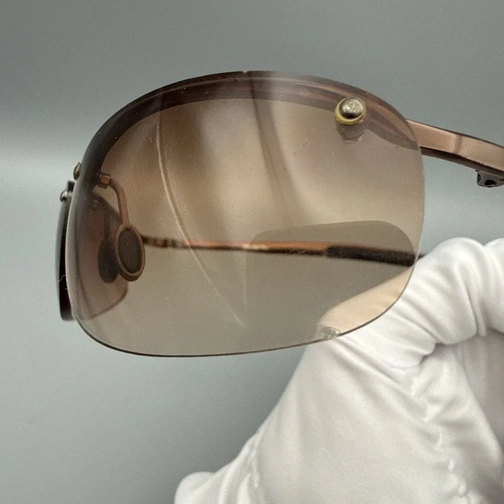 Vintage Mossimo Authentic Semi Rimless Brown Metal sunglasses - Discontinued